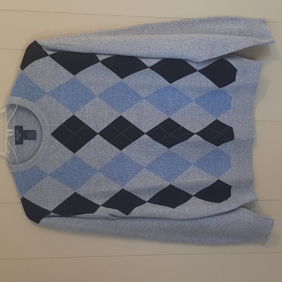 Dockers Other - Dockers Men's Size L Light Gray and Blue Argyle Crewneck Sweater